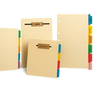 Custom printed binder index tabs with colored Mylar