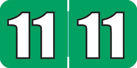 POS Yearband Label - PRYM Series (Rolls) - 2011 - Green/White