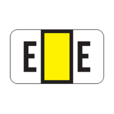 POS Alphabetic Labels - 2000 Series (Sheets for binder) - Letter -  E- Yellow - 240 Labels Per Pack