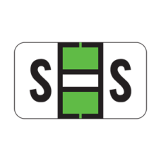 POS Alphabetic Labels - 2000 Series (Sheets for binder) - Letter -  S- Lt. Gree - 240 Labels Per Packn