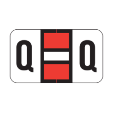 POS Alphabetic Labels - 2000 Series (Sheets for binder) - Letter -  Q- Red - 240 Labels Per Pack