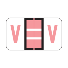 POS Alphabetic Labels - 3400 Series (Rolls) V- Pink