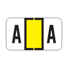 POS Alphabetic Labels - 3400 Series (Rolls) A- Yellow