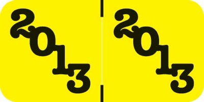 POS Yearband Label (Rolls) 500 - 2013 - Yellow/Blk - Laminated