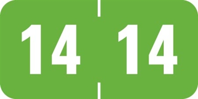 Profile Yearband Label (Rolls) 500 - 2014 - Fluorescent Green - Vinyl
