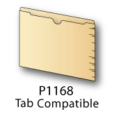 P1168 - Tab Compatible Dental Style File Jacket - 11 PT. Manila - Letter Size -  Single Ply Full End Tab - Thumb Cut - Box of 100