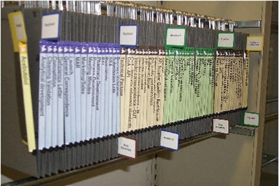 Oblique Label Inserts for Hanging Compartments; 6" H Red Labels -224/pkg