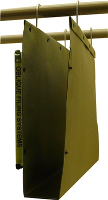 Oblique Legal Size High Density Hanging Compartment - LC 80 mm Box Base - Light Gray - 10.5" on Center - 15" D x 9" H - Box of 25