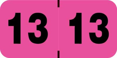 Medical Arts Press Yearband Label (Rolls) 500 - 2013 - Fl. Pink - Laminated