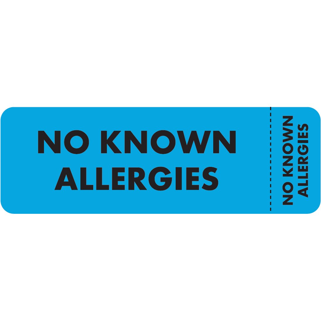 "No Known Allergies" Label - Lt. Blue - 3" x 1 " - Box of 250
