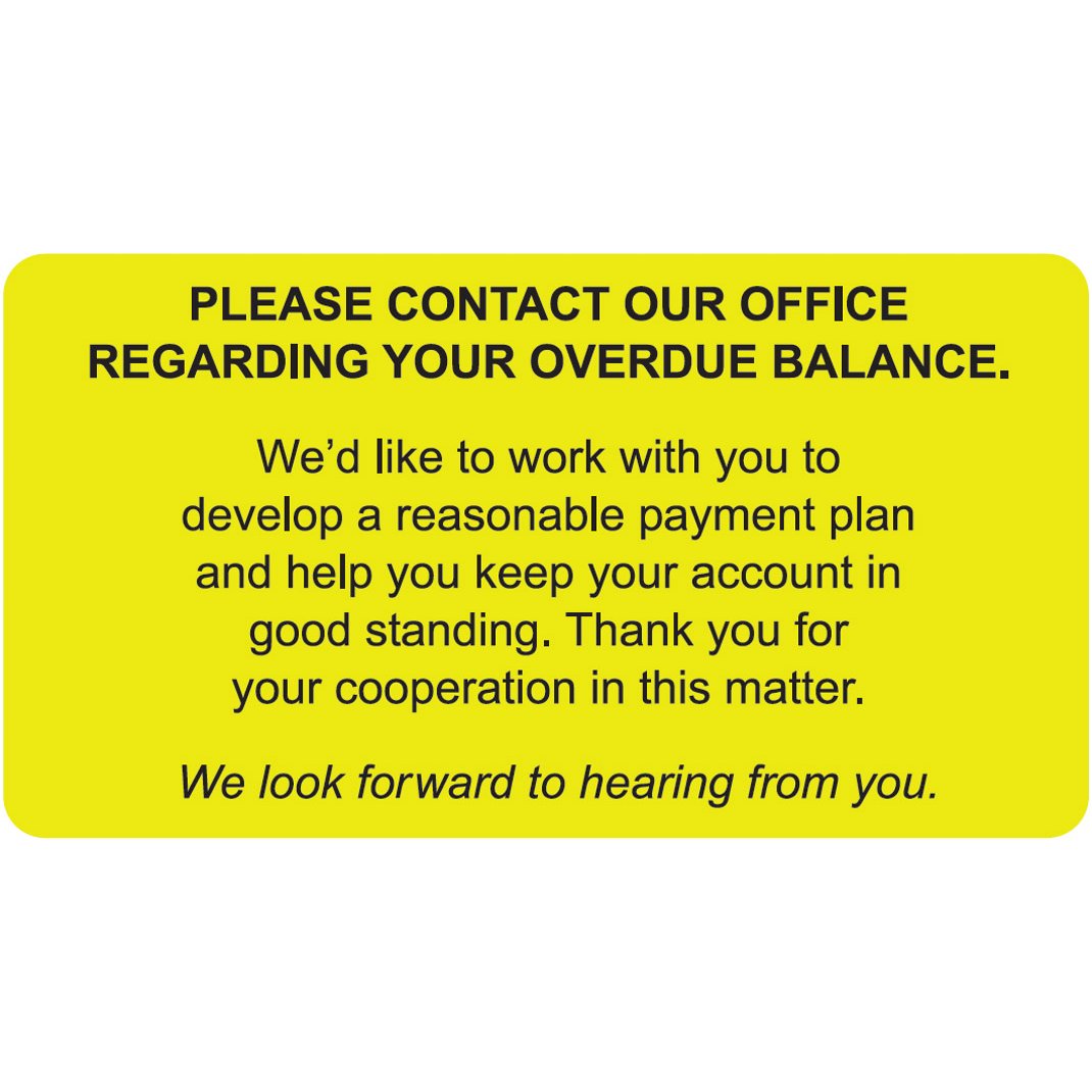 Please Contact Our Office Label