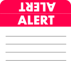"Alert" Label - White/Red - 2" x 2" - 250 Labels/Box