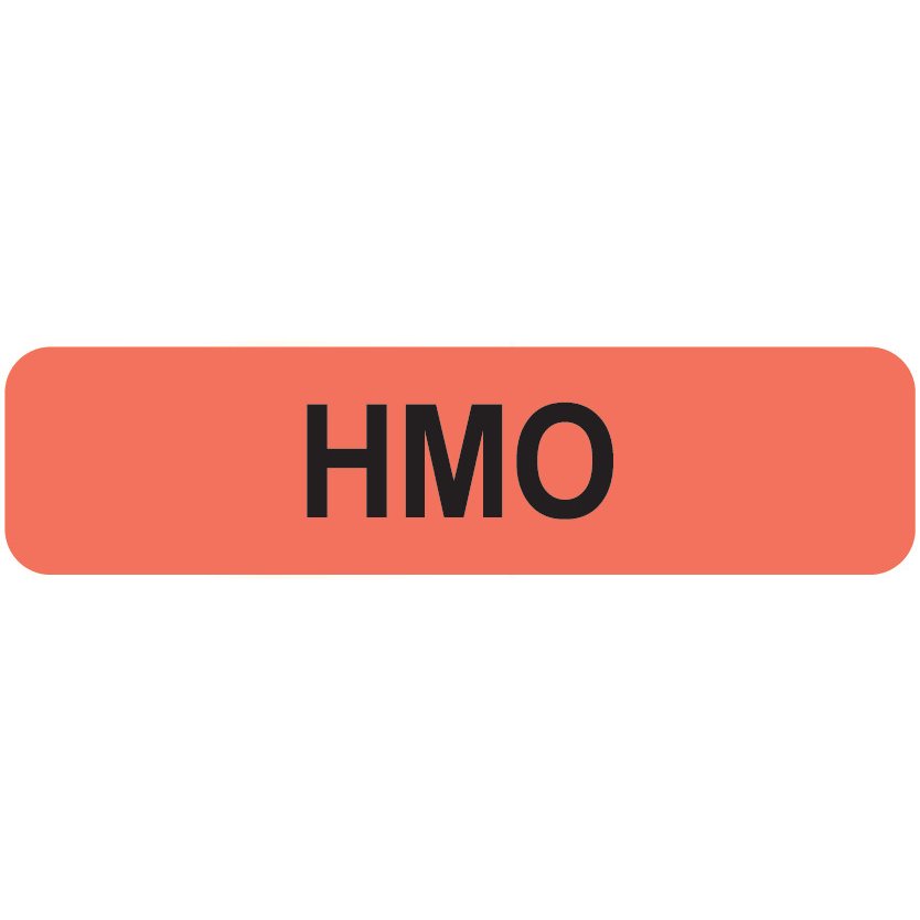 "HMO" Label - Fl. Red - 1 1/4" x 5/16" - Box of 500