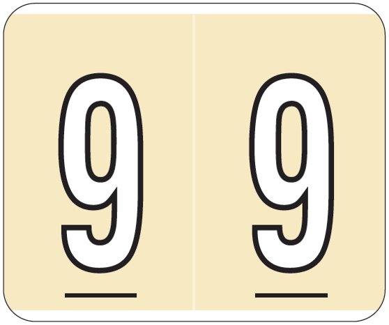 Kardex Numeric Label - PSF-138 Series (Rolls) - 9 - Tan