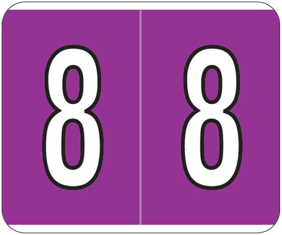 Kardex Numeric Label - PSF-138 Series (Rolls) - 8 - Purple