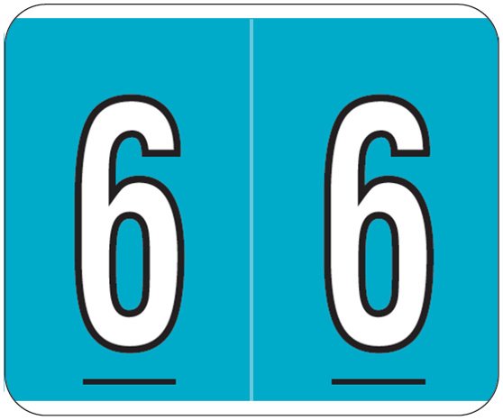 Kardex Numeric Label - PSF-138 Series (Rolls) - 6 - Blue