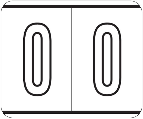 Kardex Numeric Label - PSF-138 Series (Rolls) - 0 - Black/White