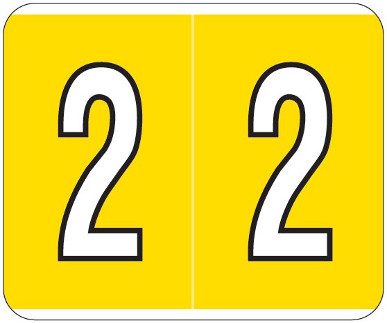 Kardex Numeric Label - PSF-138 Series (Rolls) - 2 - Yellow