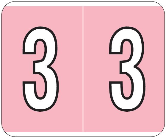 Kardex Numeric Label - PSF-138 Series (Rolls) - 3 - Pink
