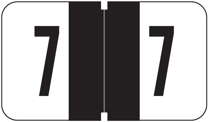 JETER Numeric Label - 7300 Series (Rolls) - 7 - Black