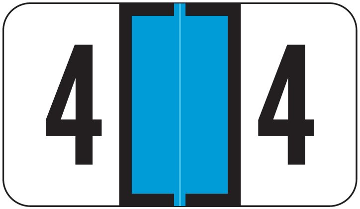 JETER Numeric Label - 7300 Series (Rolls) - 4 - Lt. Blue