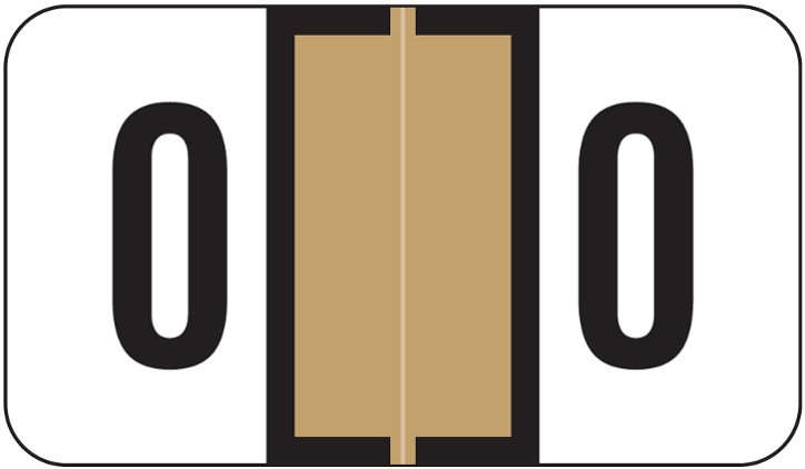 JETER Numeric Label - 7300 Series (Rolls) - 0 - Tan
