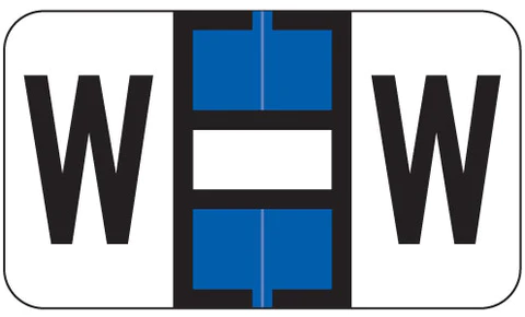 JETER Alphabetic Labels - 5800 Series (Sheets for Binder; 240 Labels Total) W- Dk. Blue