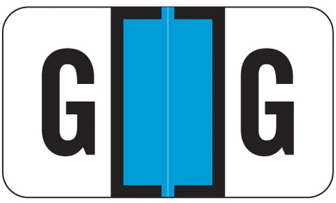 JETER Alphabetic Labels - 5800 Series (Sheets for Binder) G- Lt. Blue