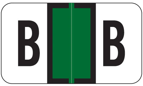 JETER Alphabetic Labels - 5800 Series (Sheets for Binder; 240 Labels Total) B- Dk. Green