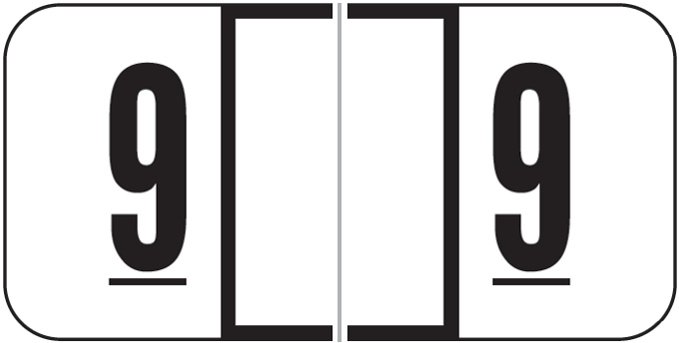 JETER Numeric Label - 3000 Series (Rolls) - 9 - Black/White