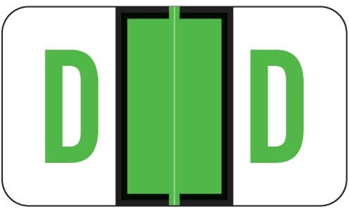 JETER Alphabetic Label - 5100 Series (Rolls) D - Lt. Green