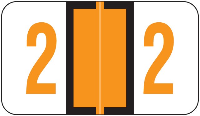 JETER Numeric Label - 6100 Series (Rolls) - 2 - Orange