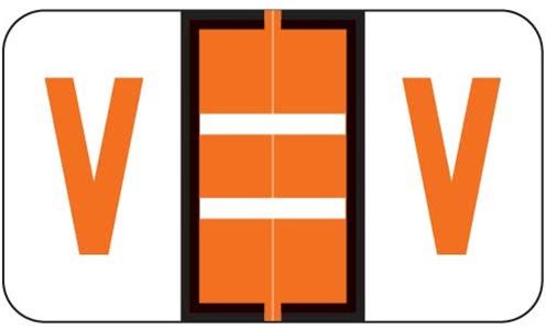 JETER Alphabetic Label - 5100 Series (Rolls) V - Dk. Orange