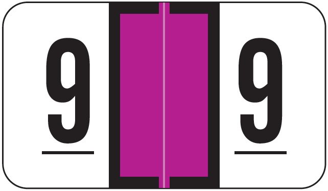 JETER Numeric Label - 2600 Series (Rolls) - 9 - Purple