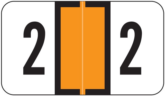 JETER Numeric Label - 2600 Series (Rolls) - 2 - Orange
