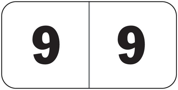 JETER Numeric Label - 4500 Series (Rolls) - 9 - Black/White