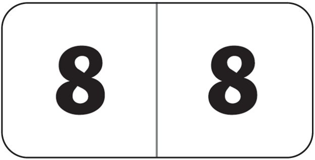 JETER Numeric Label - 4500 Series (Rolls) - 8 - Black/White