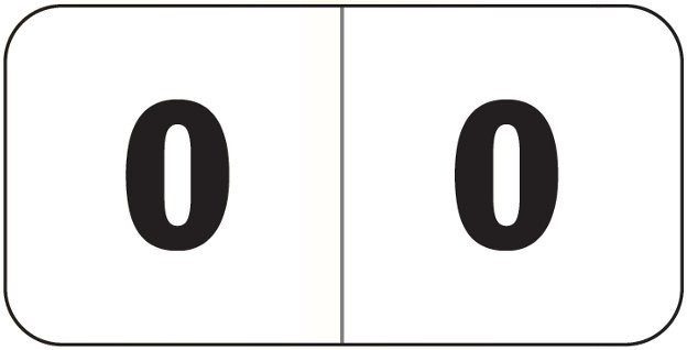JETER Numeric Label - 4500 Series (Rolls) - 0 - Black/White
