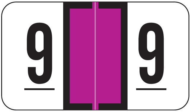 JETER Numeric Label - 0300 Series (Rolls) - 9 - Purple