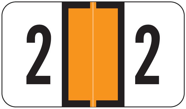 JETER Numeric Label - 0300 Series (Rolls) - 2 - Orange