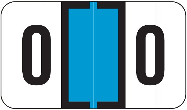 JETER Numeric Label - 0300 Series (Rolls) - 0 - Lt. Blue