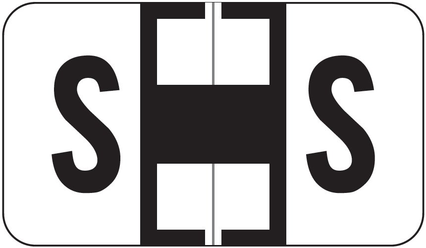 JETER Alphabetic Labels - 0200 Series (Rolls) - S - Black