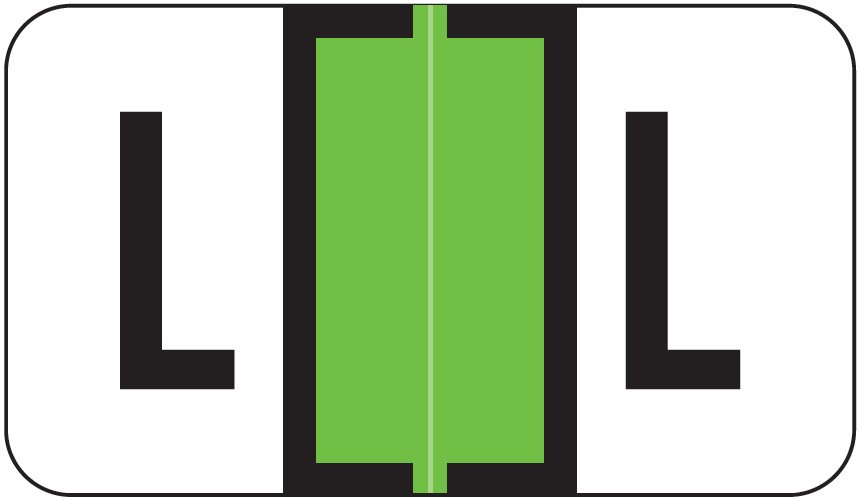 JETER Alphabetic Labels - 0200 Series (Rolls) - L- Green