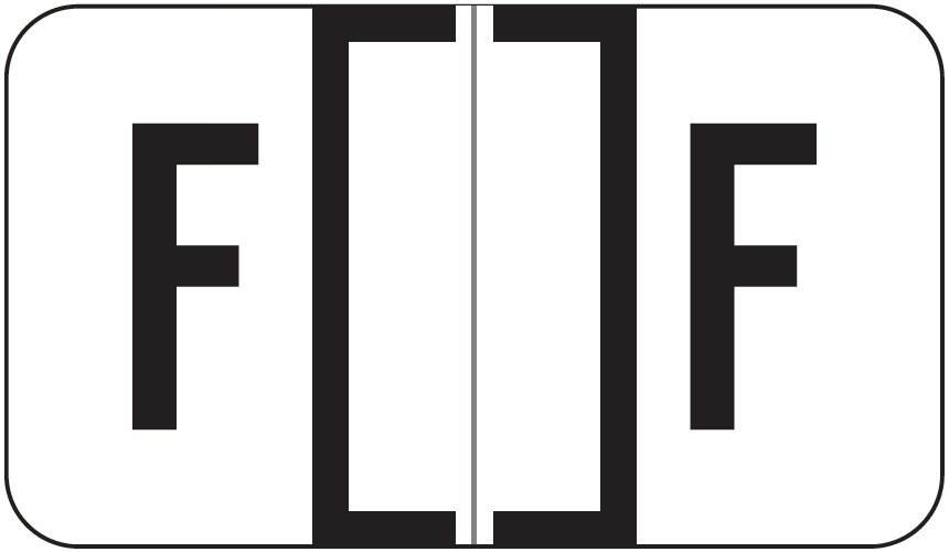 JETER Alphabetic Labels - 0200 Series (Rolls) - F - White