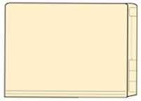 Jeter Mini End Tab File Folder With Printed Guidelines on End Tab - Fastener Position 7 - Size 6" H x 9 1/2" W -  11 Pt. Manila - Box of 50
