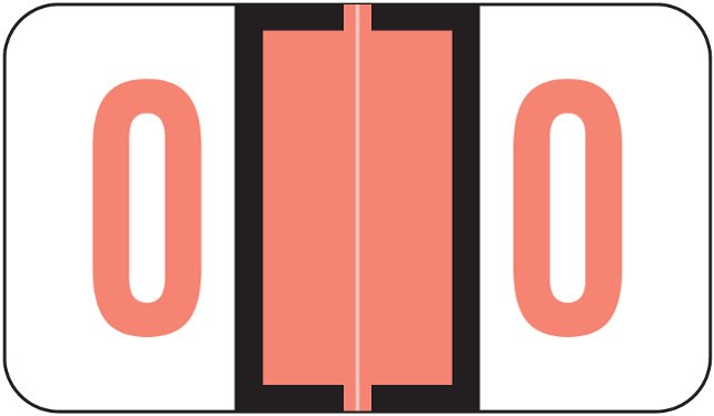 JETER Numeric Label - 6100 Series (Rolls) - 0 - Pink