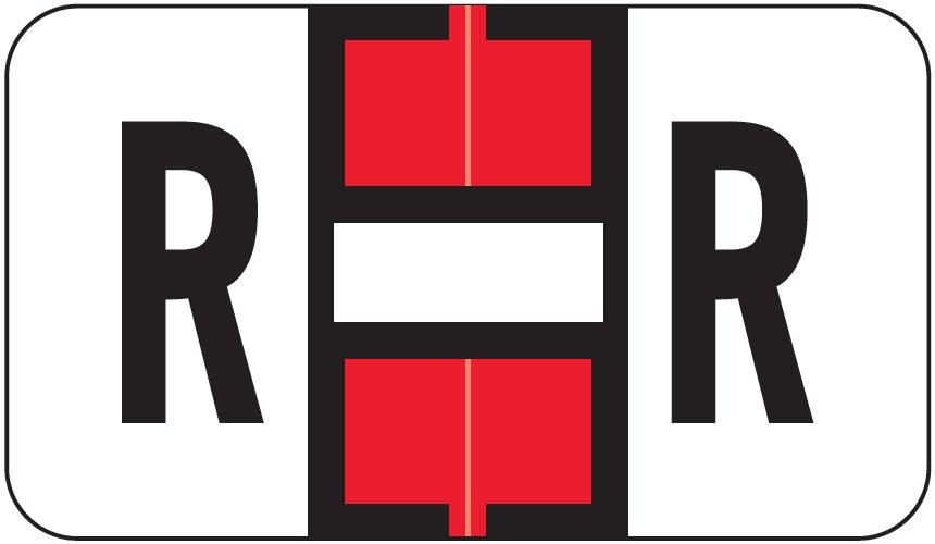 JETER Alphabetic Labels - 0200 Series (Rolls) - R - Red