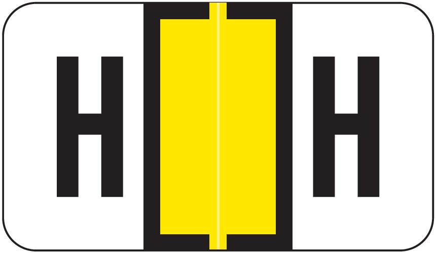 JETER Alphabetic Labels - 0200 Series (Rolls) - H - Yellow
