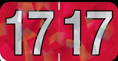 Holographic Yearband Label (Rolls) 500 - 2017 - Red - HRYM Series - Polylaminated