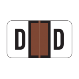 JETER Alphabetic Labels - 2800 Series (Rolls) D- Brown